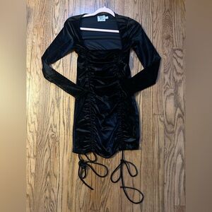 Princess Polly Black Velvet Club Dress Mini Sweetheart Neckline Size 6